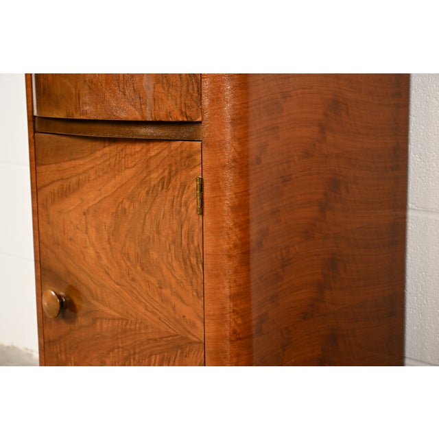 Donald Deskey Style Art Deco Burl Wood Nightstand, Circa 1930s For Sale - Image 13 of 18