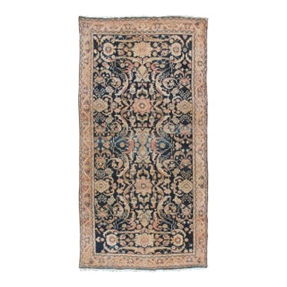 Antique Persian Sultanabad Rug, Handmade Wool Oriental Rug, Navy Blue For Sale