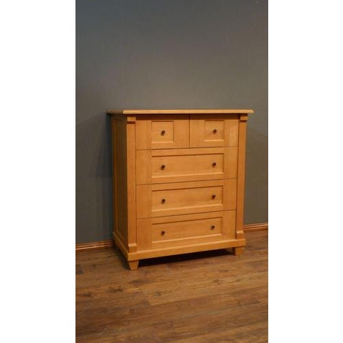 Five-Drawer Linen Chest, Solid Alder. Used solid wood chest with five drawers. This beautifully designed chest is a five-...