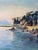 Large French Vintage Mediterranean Coastal Seascape Oil Painting on Canvas, Wood Framed For Sale - Image 4 of 18