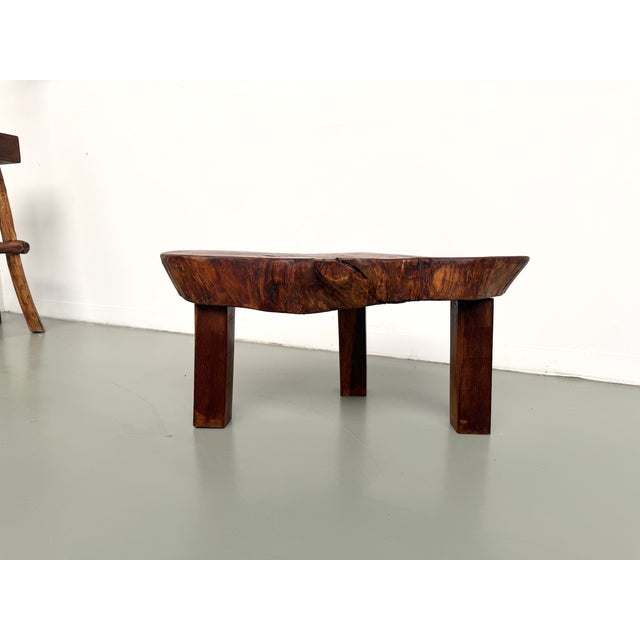 Brutalist Tripod Coffee Table in Teak, 1970s For Sale - Image 12 of 18