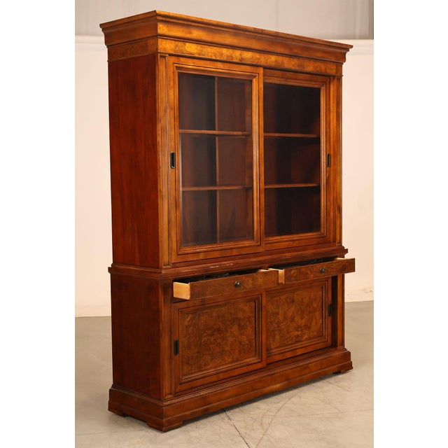 Early 21st Century Ethan Allen Townhouse Collection Burlwood China Cabinet For Sale - Image 5 of 18