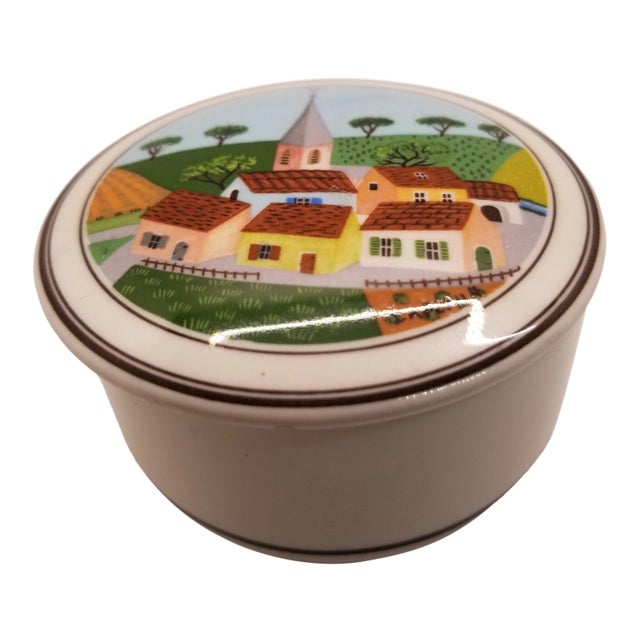 1970s Villeroy & Boch Design Naif Village Trinket Box For Sale