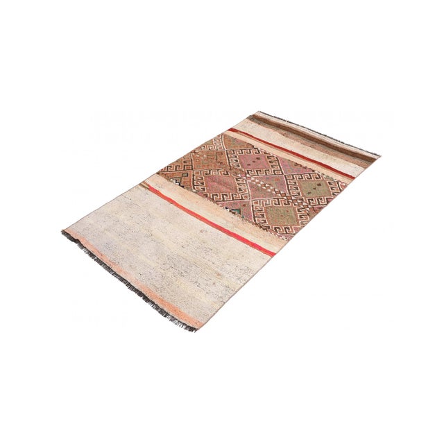 Handwoven vintage decorative kilim rug from Marash region of Turkey. Approximately 50-60 years old. In good condition....