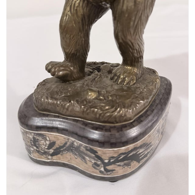 Bronze Vintage Castilian Bronze Animal Band Sculptures - Playing Guitar and Drum (Model 3036-34a) - A Matched Pair For Sale - Image 8 of 16