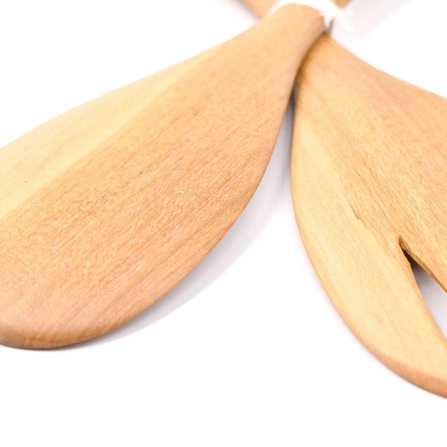 Wood Early 20th Century Rhino Serving Spoon and Fork Set Kenya For Sale - Image 7 of 7