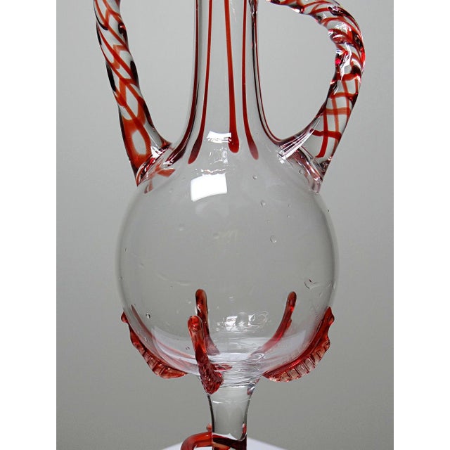 Vintage Venetian Murano Glass Filigrana/Zanfirico Soliflore Vase, 1950s-1960s For Sale - Image 6 of 12