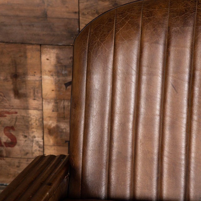 Art Deco Leather Tub Chairs & Sofa, 1920s, Set of 3 For Sale - Image 3 of 18