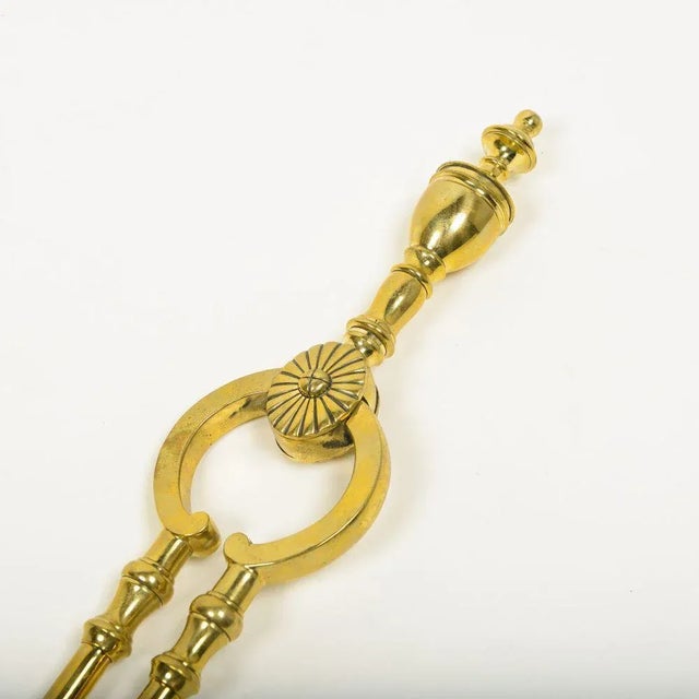 Set of 3 English Cast Brass Fire Tools For Sale In New York - Image 6 of 9