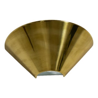 Fan-Shaped Wall Lamp in Brass and Metal, 1990s For Sale