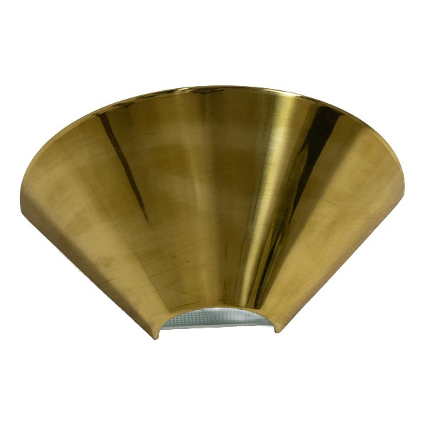Fan-Shaped Wall Lamp in Brass and Metal, 1990s For Sale