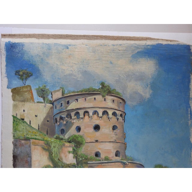English Mid 20th Century Painting Maschikuli Tower Wurzburg Germany For Sale - Image 3 of 5