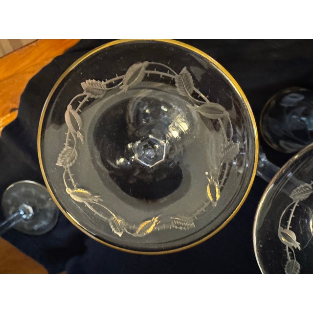 Glass 1990s Moser “Paula” Crystal Wine Glassed- Set of 5 (4x 180 Ml, 1x 270 Ml) Hand Blown Czech Crystal. For Sale - Image 7 of 12