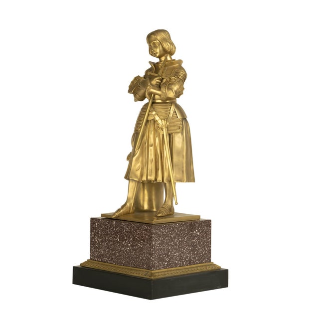Mid 19th Century Raingo Frères, Joan of Arc, Paris, 1840, Gilt Bronze For Sale - Image 5 of 6