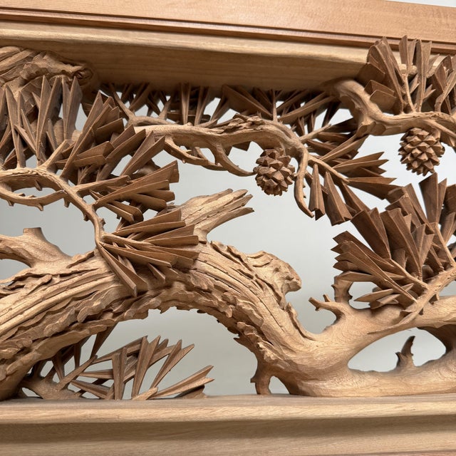 Large Japanese Pine Tree Carving, 1960s For Sale - Image 13 of 18