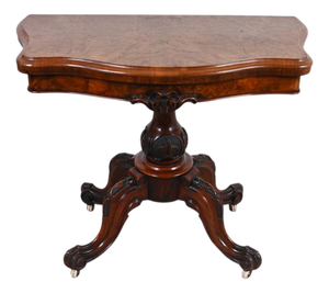 Victorian Walnut Games Table with Fold-Over Top, 1880s