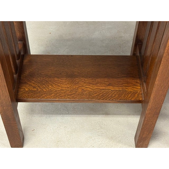 Brown 1990s Stickley Style Oak Nightstands - A Pair For Sale - Image 8 of 9