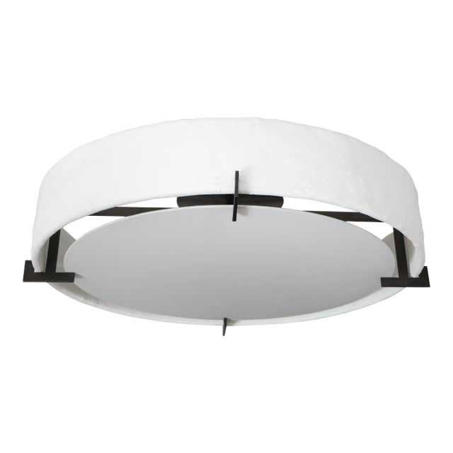 Bespoke Plaster and Iron Fixture in the Manner of Jean Michel Frank For Sale