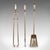 This is a trio of antique fireside tools. An English, brass poker, coal shovel and tongs companion set, dating to the...
