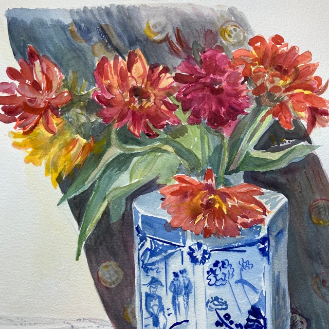 Original approx 13 x 20 watercolor painting on heavy paper unsigned unframed