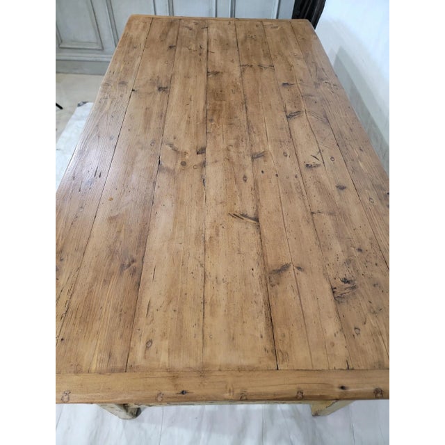 Shabby Chic Gorgeous Antique Wooden Farm Table With Original Paint From England, Circa 1890 For Sale - Image 3 of 13