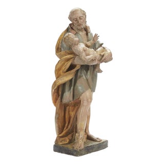 St. Joseph with Child, 1800s, Terracotta For Sale