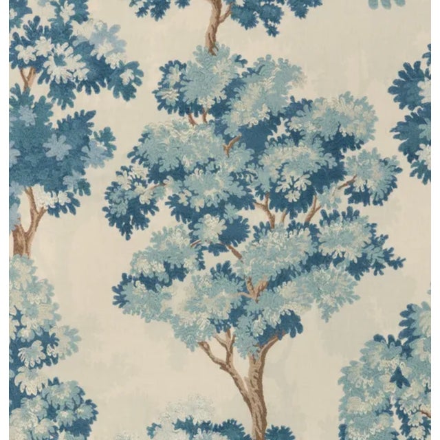 Pair of Lee Jofa Sherwood Horizon Blue Embroidered 22" Down Pillows For Sale - Image 4 of 4