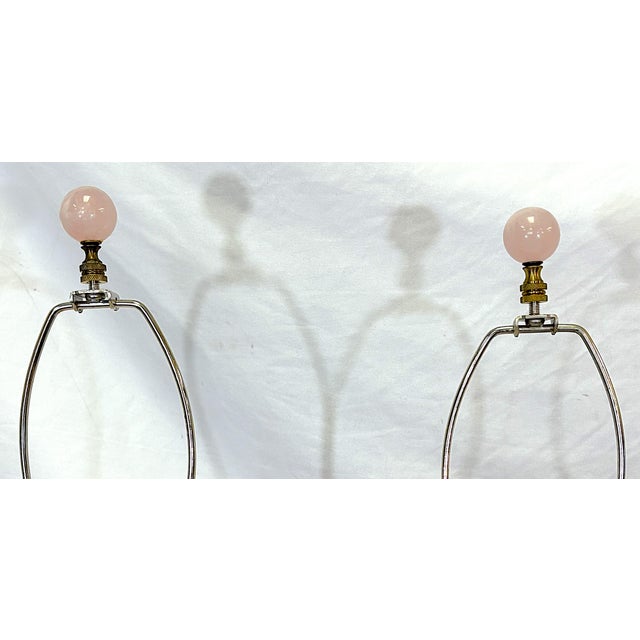 Pink Vintage Mid Century Barbiecore Pink Ceramic Lamps- A Pair For Sale - Image 8 of 14