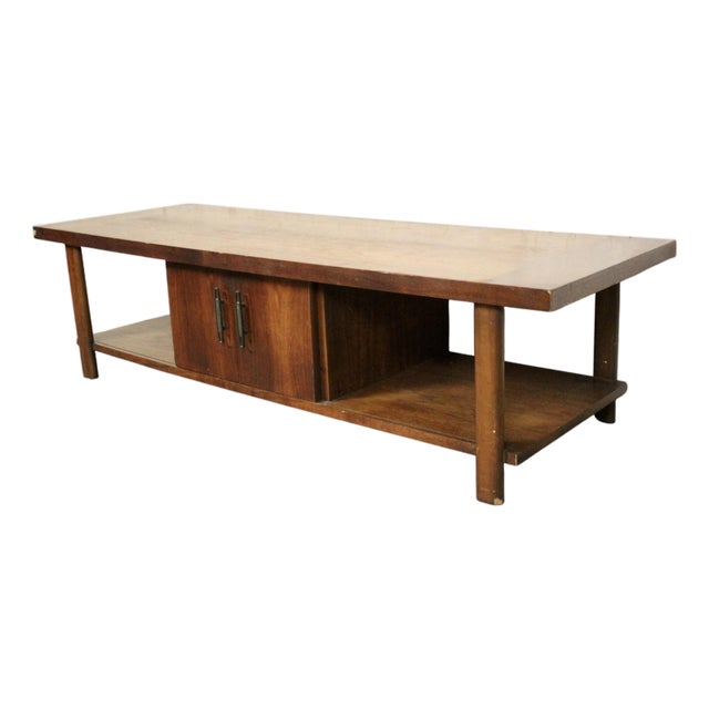 Mid-Century Modern Multitiered Walnut Coffee Table For Sale