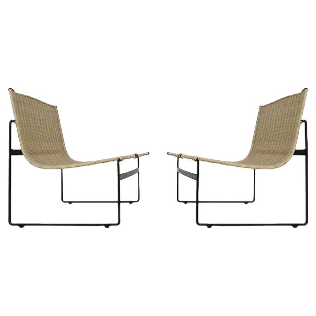 Set of Dutch Rattan Lounge Chairs by Gregorio Vicente Cortes & Luis Onsurbe for Metz and Co, 1960s For Sale