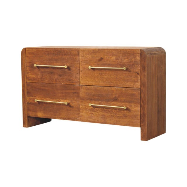 Crafted from a blend of solid oak and mango wood, the oak chest features a hand-distressed Tiger Oak finish that...