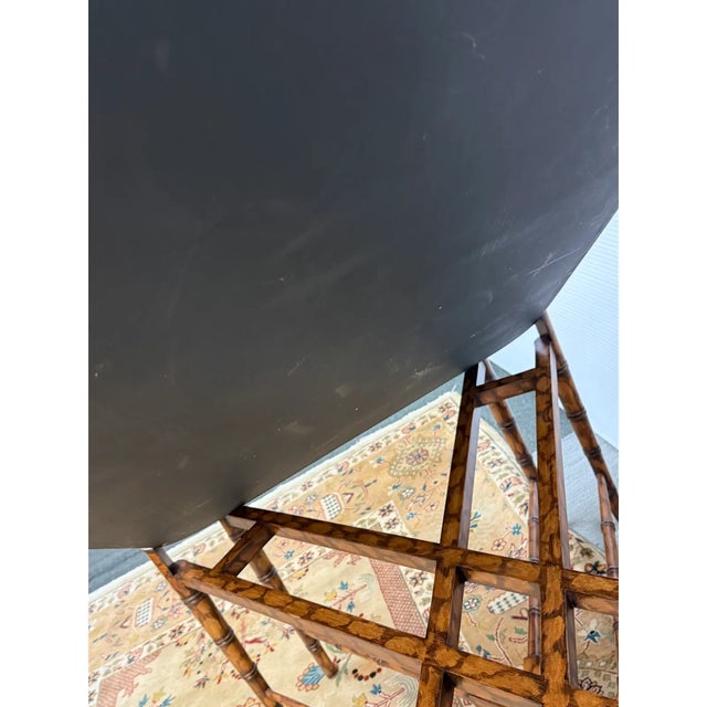 Hollywood Regency Bamboo With Lacquer Tray Table For Sale - Image 4 of 12