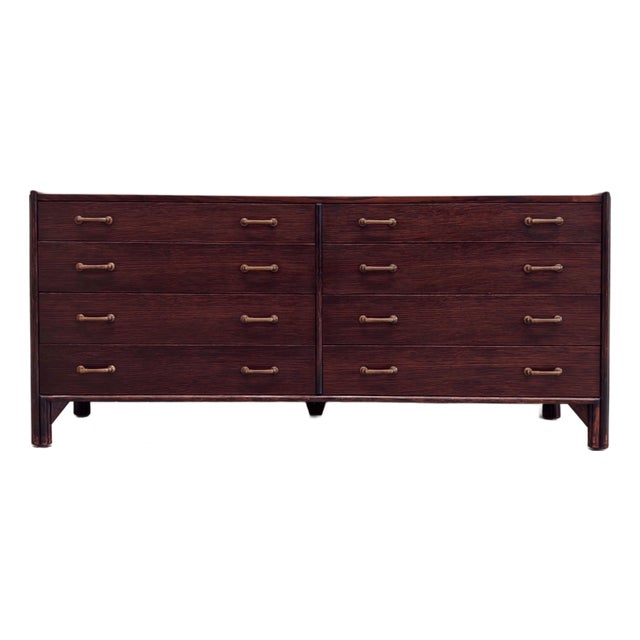 Vintage Chest of Drawers in Exotic Wood and Bamboo, 1970s For Sale