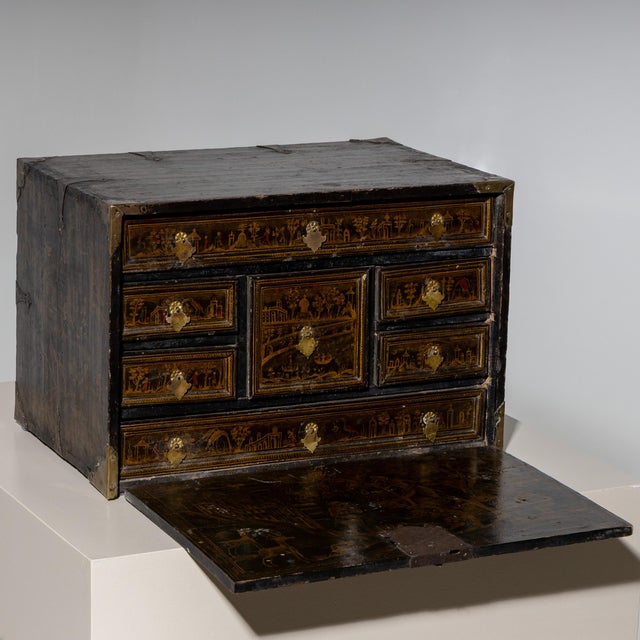 Lacquered and Gilt Cabinet, Germany, 1700s For Sale - Image 3 of 9