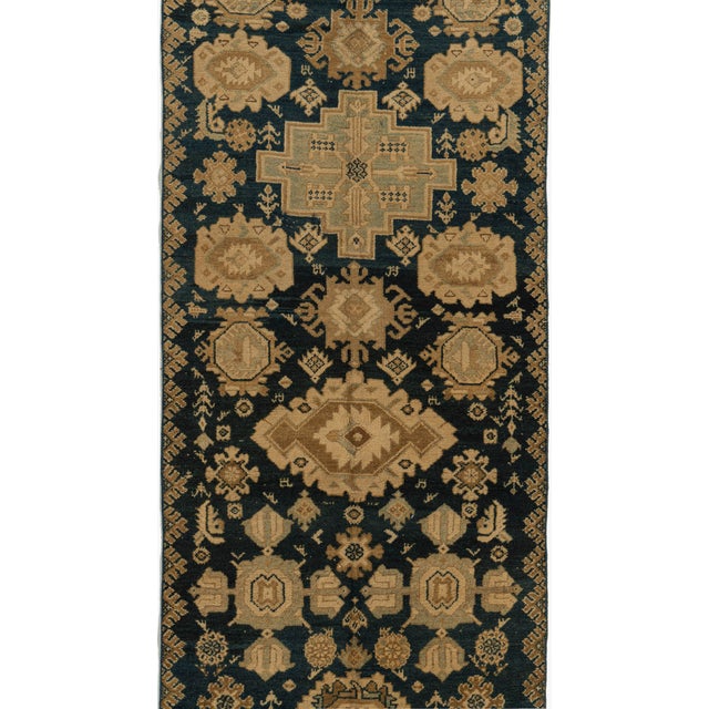 1920s Antique Circa 1920 Blue Malayer Hand Knotted Rug 2'8 X 6'10 For Sale - Image 5 of 12