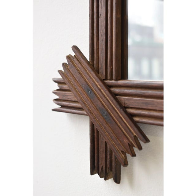 Antique Elongated Cross-Hatch Mirror, Circa Early 20th Century For Sale - Image 11 of 18