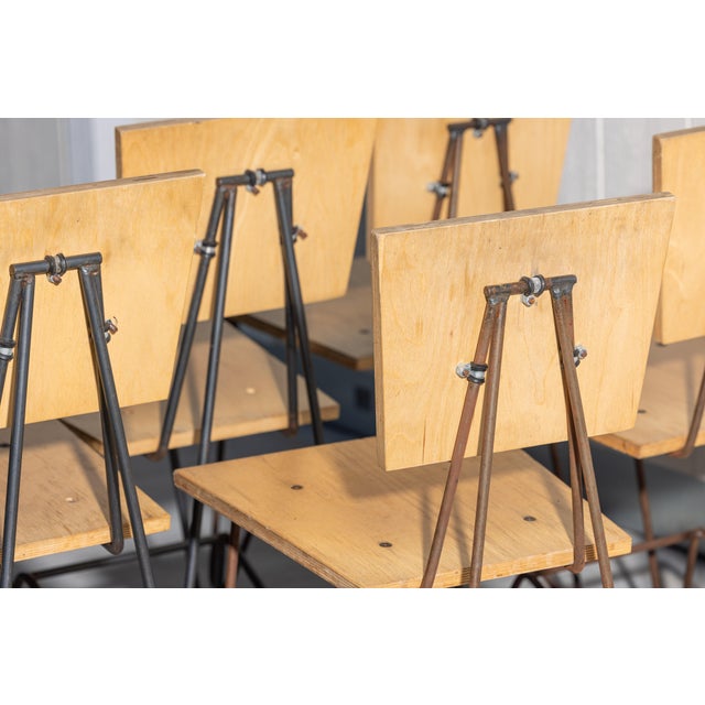 1990s Set of 6 Vintage Chipotle Plywood and Steel Dining Chairs – Steve Sauer | Bruce Gueswel For Sale - Image 5 of 11