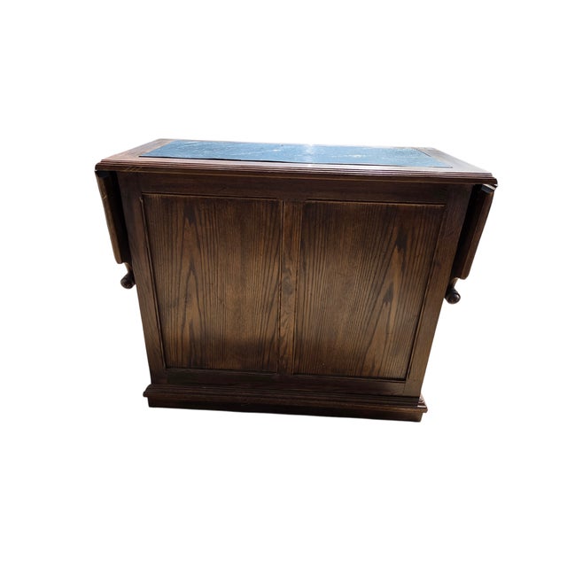 Ethan Allan Charter Oak Jacobean Sideboard Bar Console Server Liquor Cabinet For Sale - Image 17 of 18