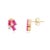 Baguette Ruby Cluster Stud Earrings With Diamond- a Pair For Sale - Image 6 of 10