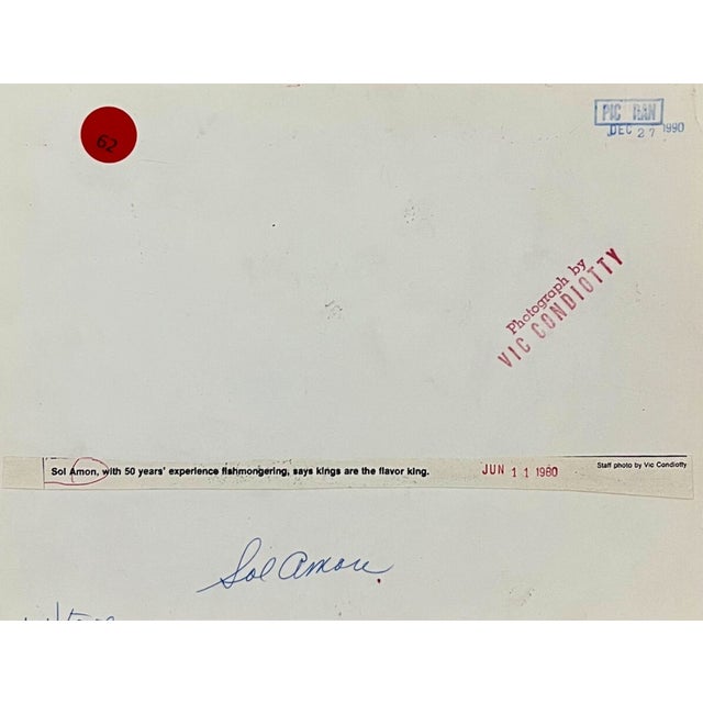 1980 black and white photograph of Sol Amon, a longtime fishmonger at Pike Place in downtown Seattle by long time Seattle...