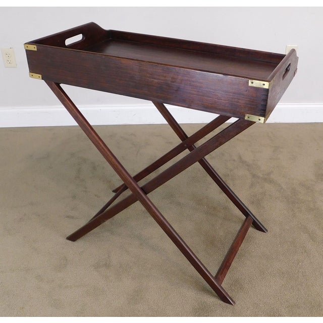Antique Mahogany Folding X Base Butlers Tray Table | Chairish