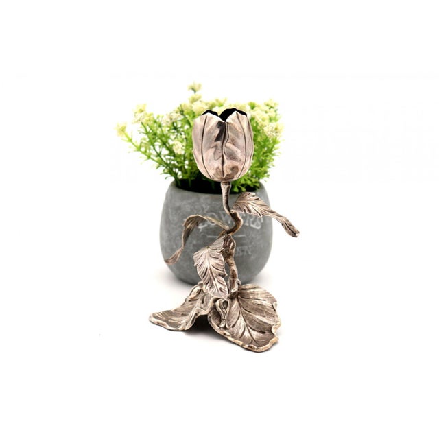 Silver Toothpick Holder with Bulb-Shaped Chalice For Sale - Image 6 of 6