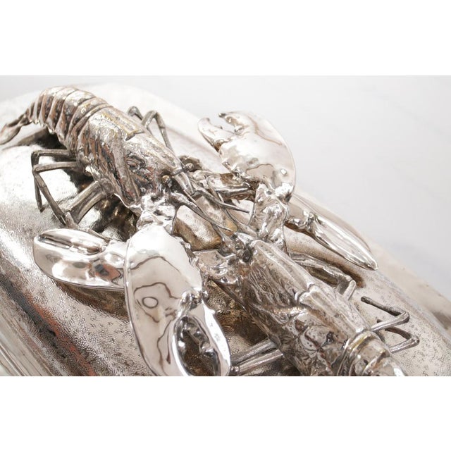 King Size Lobsters Dish in Silver-Plating by Franco Lapini, 1970s For Sale - Image 4 of 18
