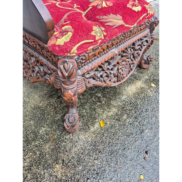 Wood Antique Anglo Indian Low Meditation Chair For Sale - Image 7 of 10