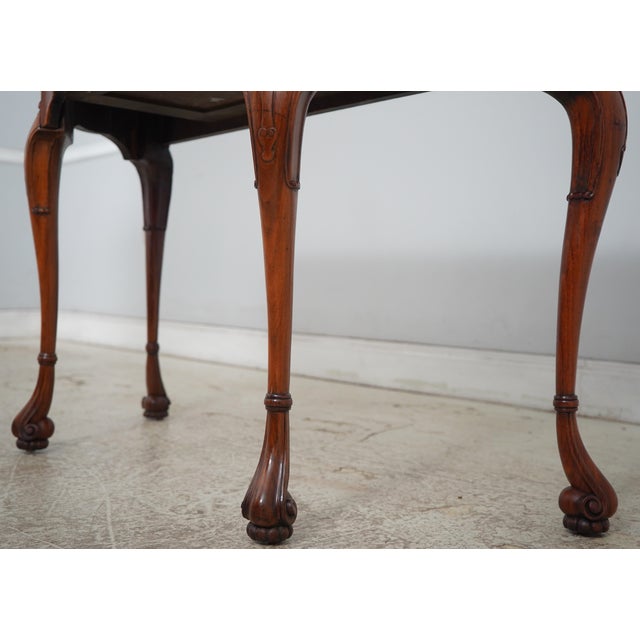 Vintage Burl Walnut George II 1 Drawer Console Table For Sale - Image 12 of 18