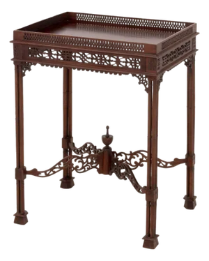 Chinese Chippendale Style Mahogany Silver Table