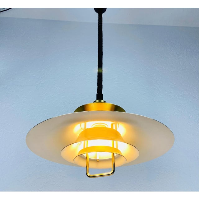 Danish Brass and Metal Pendant Lamp, 1960s For Sale - Image 9 of 13