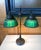 Rare Green Linenfold Double Student Table Lamp Tiffany Studio For Sale - Image 9 of 18