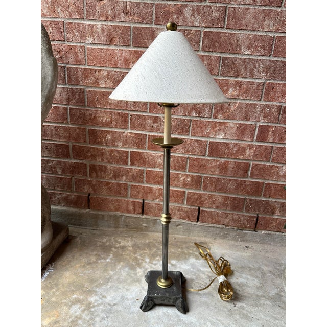 1990s Vintage Modern Brutalist Contemporary Dimmable Buffet Lamp For Sale - Image 5 of 10