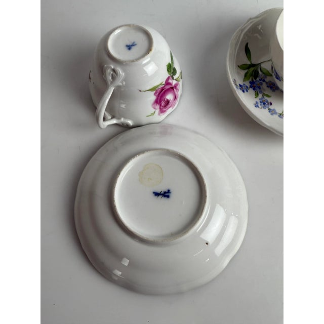 19th Century Meissen Porcelain Hand Painted Cup & Saucer For Sale - Image 4 of 4